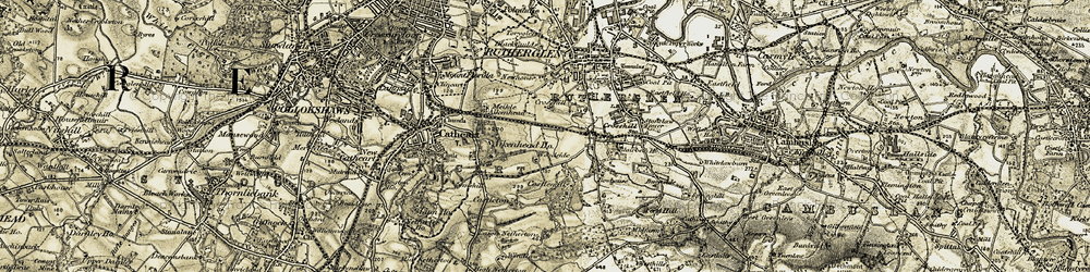 Old map of Croftfoot in 1904-1905