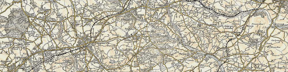 Old map of Crofthandy in 1900