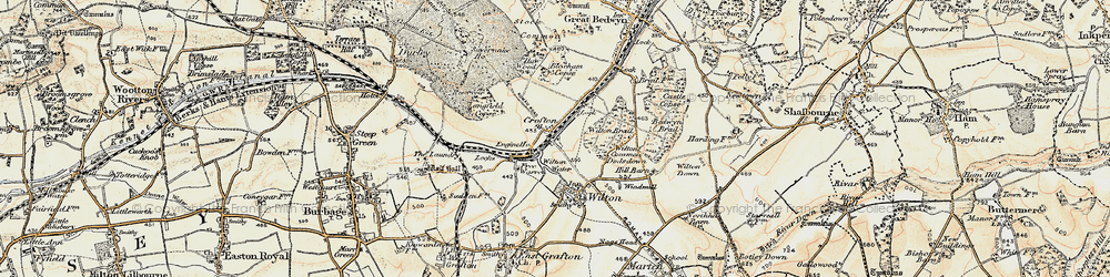 Old map of Wilton Common in 1897-1899