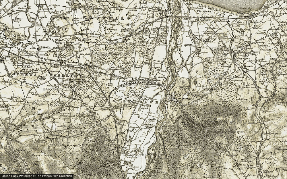Old Map of Historic Map covering Blackdam in 1910