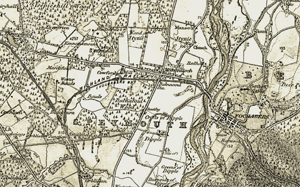 Old map of Crofts of Dipple in 1910