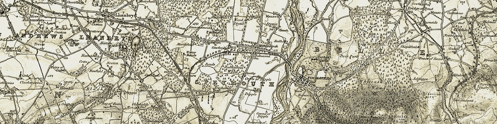 Old map of Blackdam in 1910