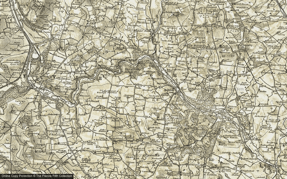 Old Map of Historic Map covering Andet in 1909-1910