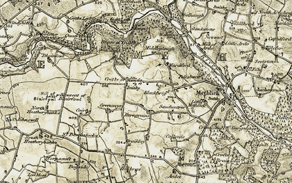 Old map of Braiklay in 1909-1910