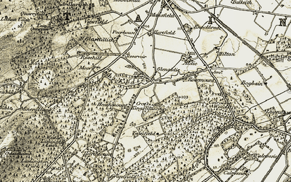 Old map of Crofts of Kingscauseway in 1911-1912