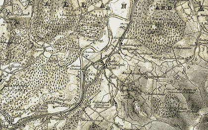 Old map of Tom an Uird in 1908-1911