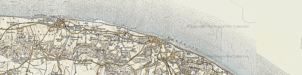 Old map of Cromer in 1901-1902