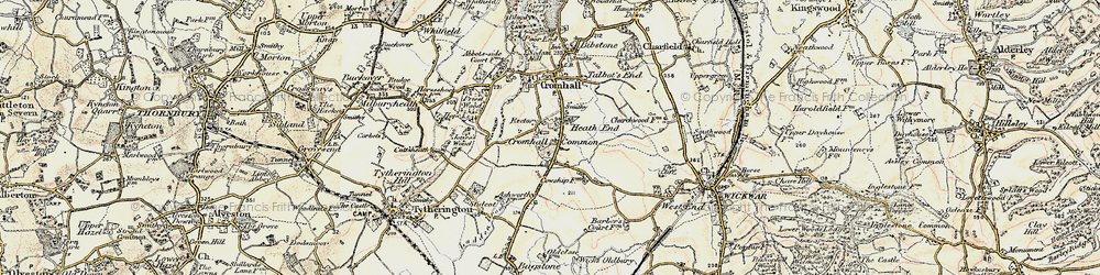 Old map of Cromhall Common in 1899