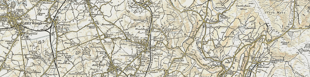 Old map of Crompton Fold in 1903