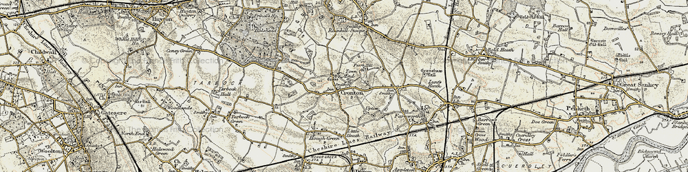 Old map of Cronton in 1903