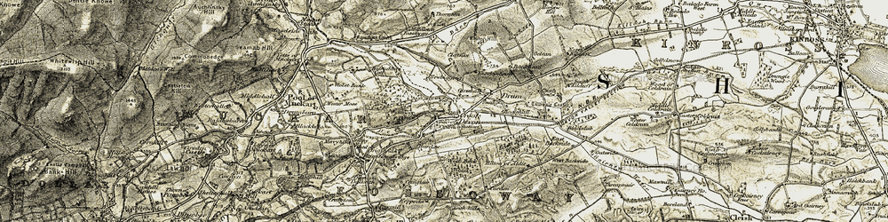 Old map of Crook of Devon in 1904-1908