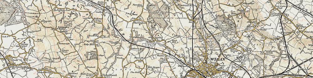 Old map of Crooke in 1903