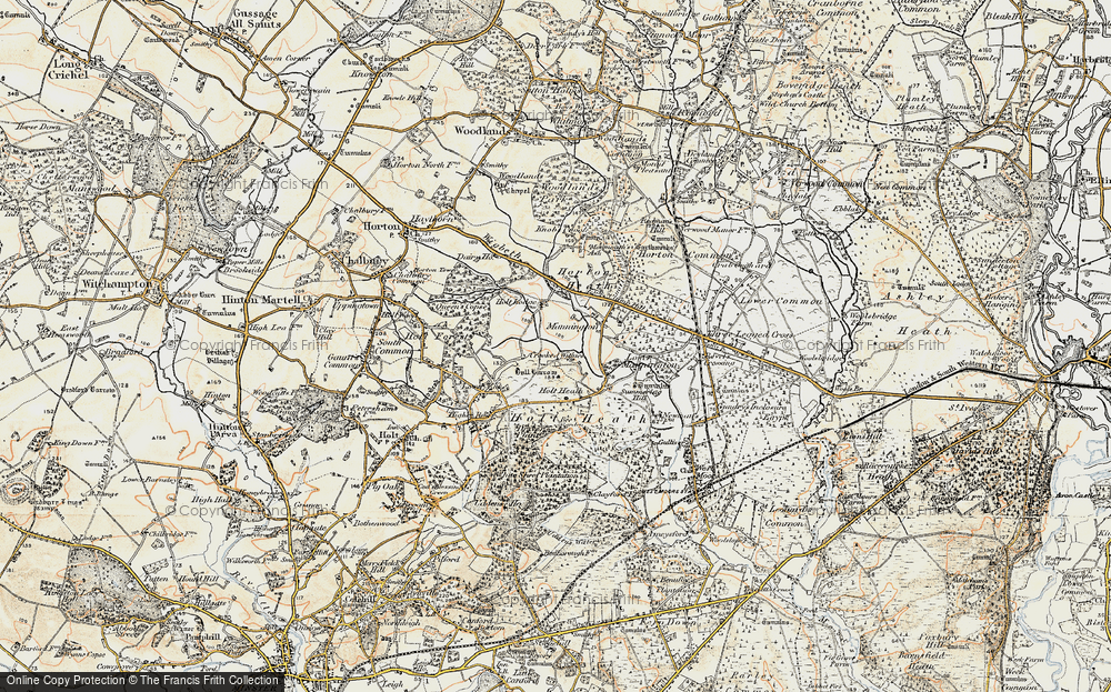 Old Map of Historic Map covering Bull Barrow in 1897-1909