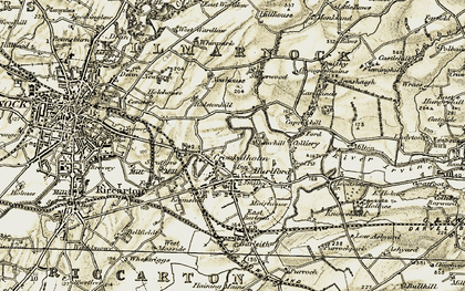 Old map of Crookedholm in 1905-1906