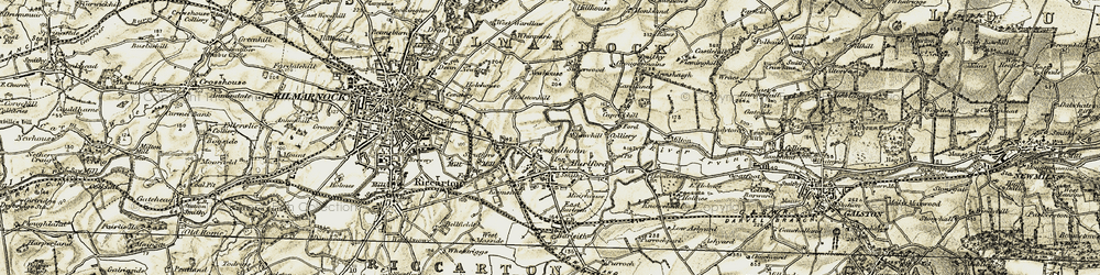 Old map of Crookedholm in 1905-1906