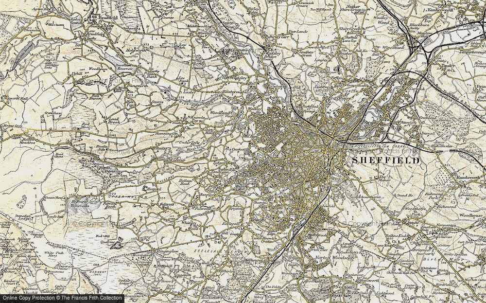 Old Map of Crookes, 1903 in 1903