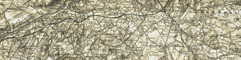 Old map of Crookfur in 1904-1905
