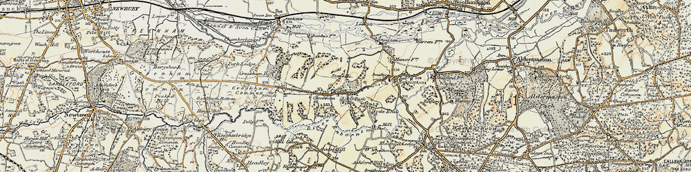 Old map of Crookham in 1897-1900