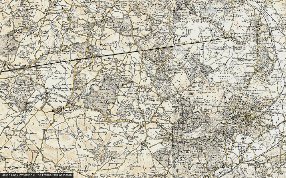 Old Map of Crookham Village, 1898-1909 in 1898-1909