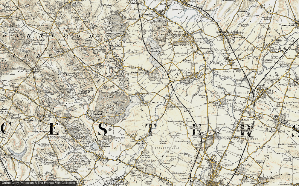 Old Map of Cropston, 1902-1903 in 1902-1903