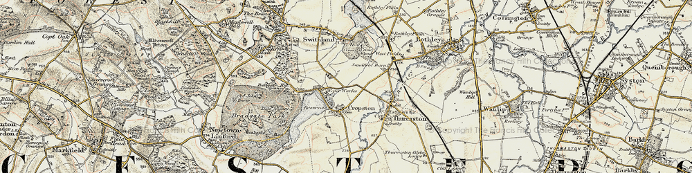 Old map of Cropston in 1902-1903