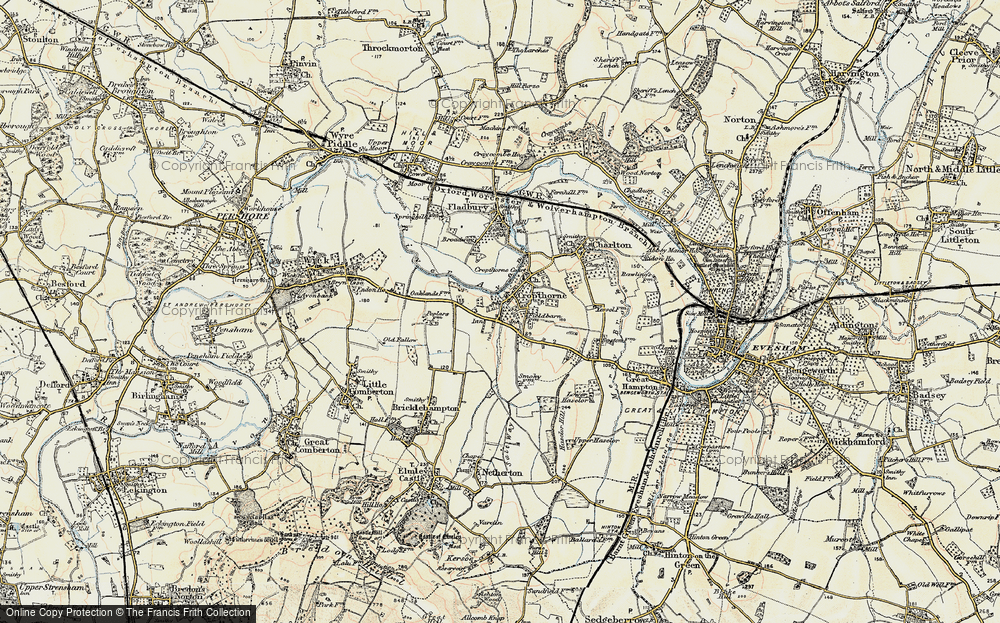 Old Map of Cropthorne, 1899-1901 in 1899-1901