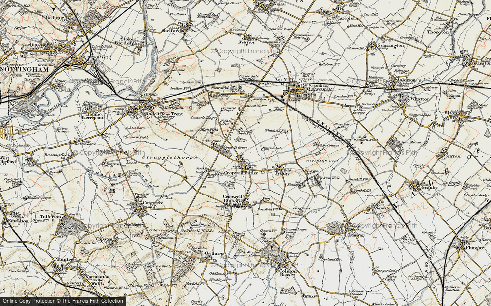 Old Map of Cropwell Butler, 1902-1903 in 1902-1903