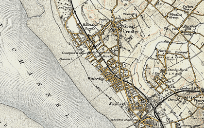 Old map of Crosby in 1902-1903