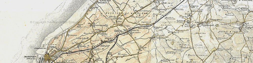 Old map of Crosby Villa in 1901-1904