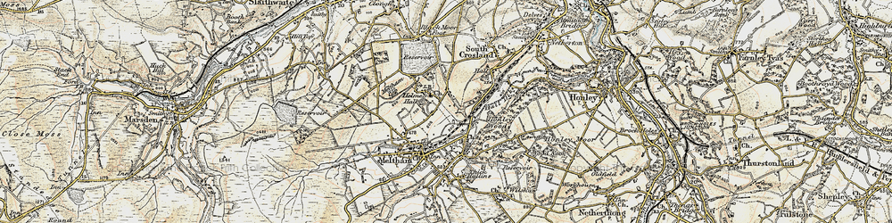 Old map of Crosland Edge in 1903