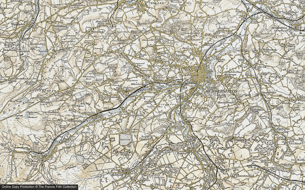 Old Map of Crosland Moor, 1903 in 1903