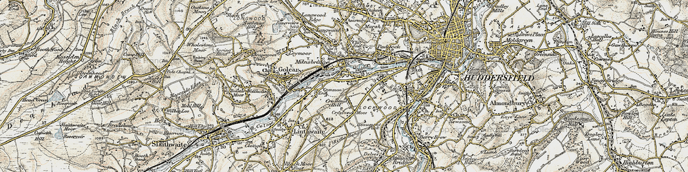 Old map of Crosland Moor in 1903