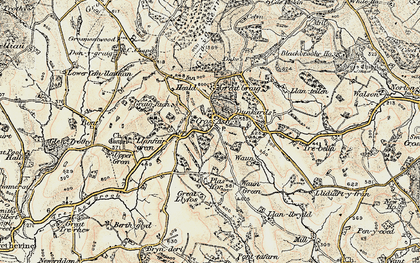 Old map of Cross Ash in 1899-1900