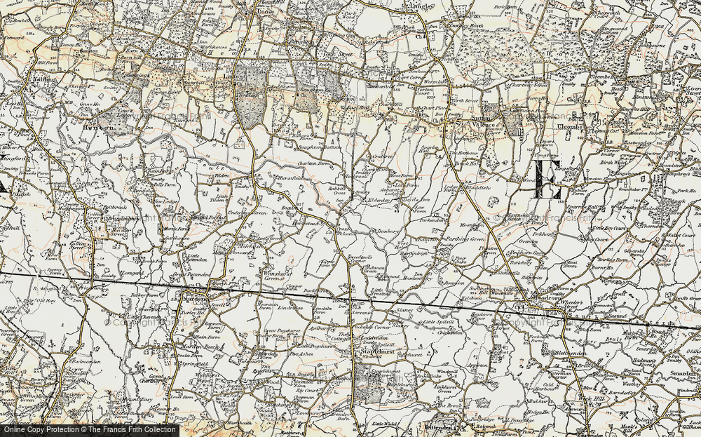 Old Map of Cross-at-Hand, 1897-1898 in 1897-1898