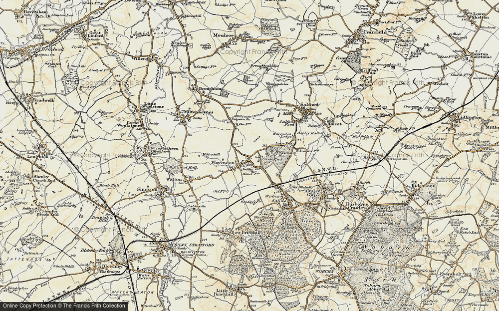 Old Map of Cross End, 1898-1901 in 1898-1901