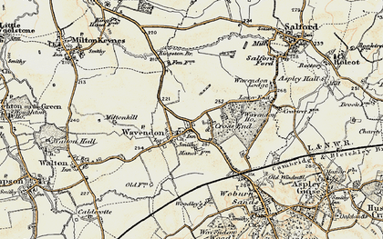 Old map of Cross End in 1898-1901