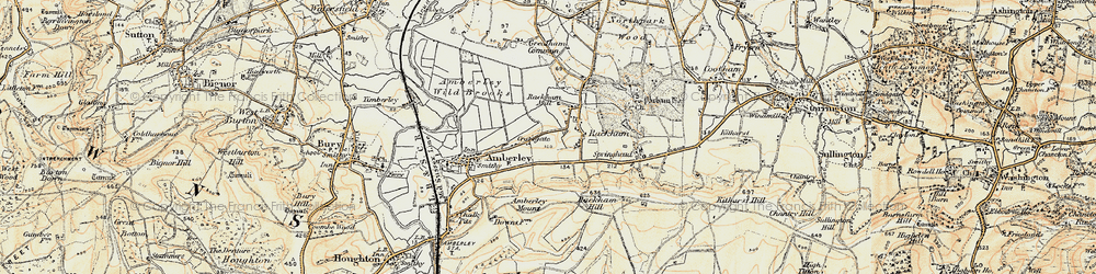 Old map of Amberley Mount (Tumuli) in 1897-1899