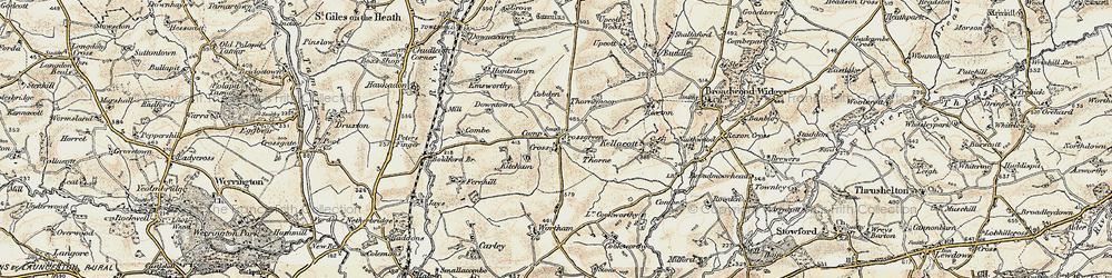 Old map of Cross Green in 1900