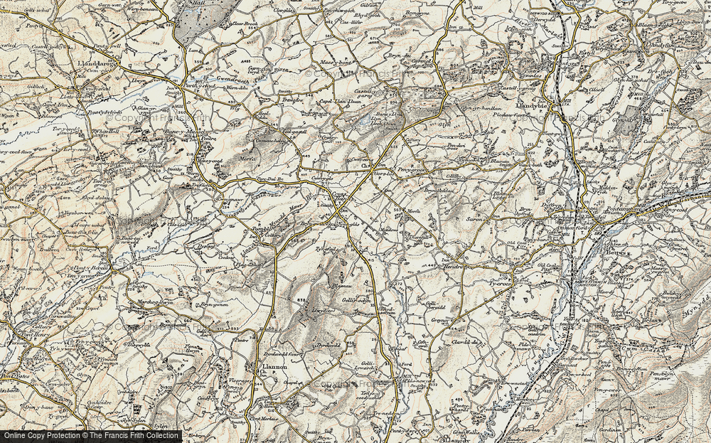 Old Map of Cross Hands, 1900-1901 in 1900-1901