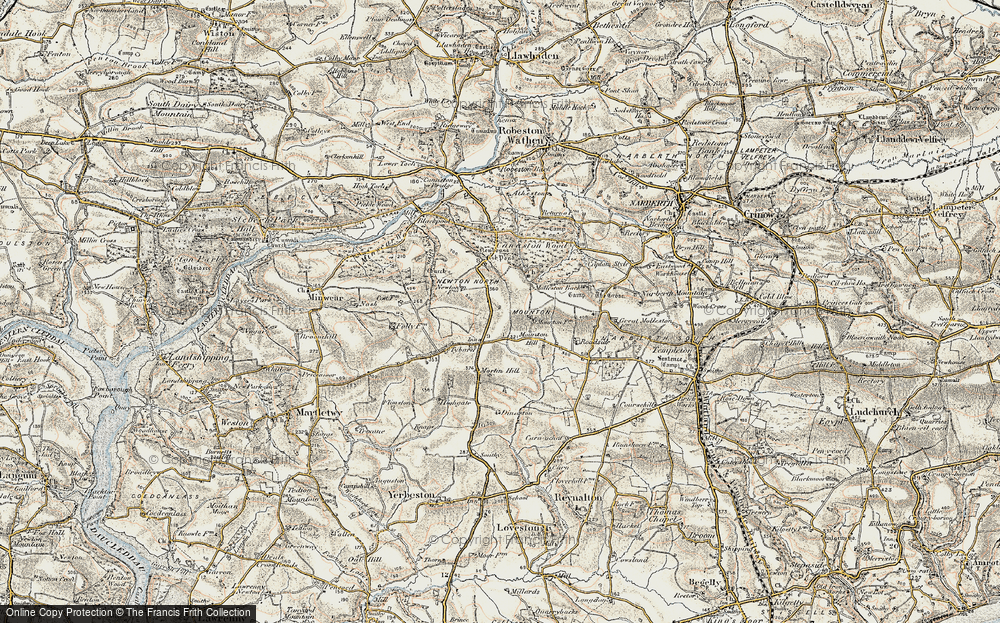 Old Map of Cross Hands, 1901-1912 in 1901-1912