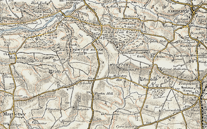 Old map of Cross Hands in 1901-1912