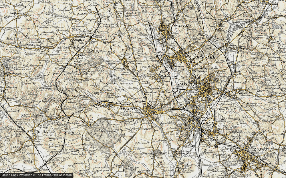 Old Map of Cross Heath, 1902 in 1902