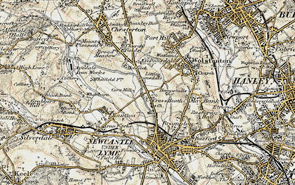 Old map of Cross Heath in 1902