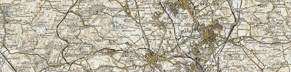 Old map of Cross Heath in 1902