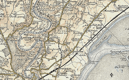 Old map of Cross Hill in 1899-1900
