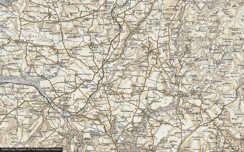 Old Map of Historic Map covering Trevisquite Manor in 1900