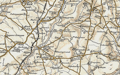 Old map of Trevisquite Manor in 1900