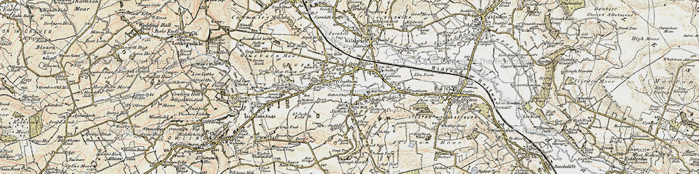 Old map of Cross Hills in 1903-1904