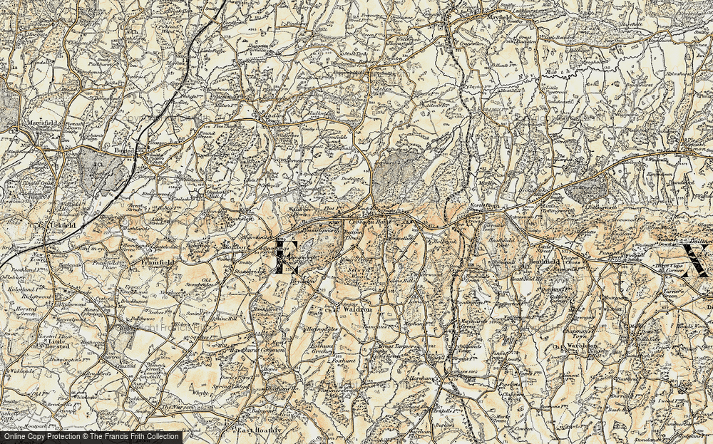 Old Map of Cross in Hand, 1898 in 1898