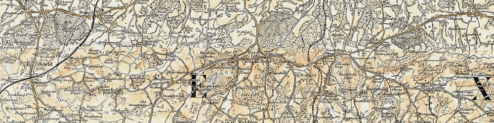 Old map of Cross in Hand in 1898